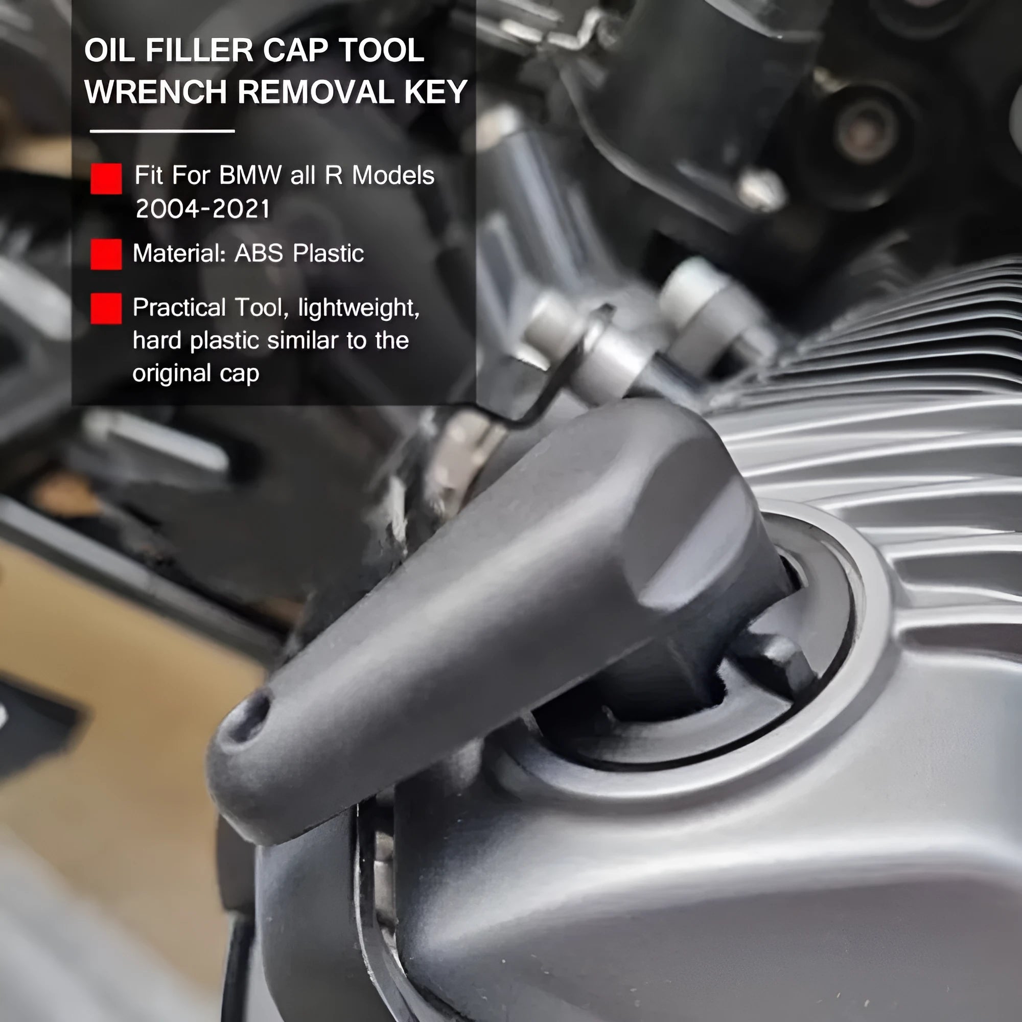 Black nylon quick release wrench for BMW R-series motorcycle oil caps