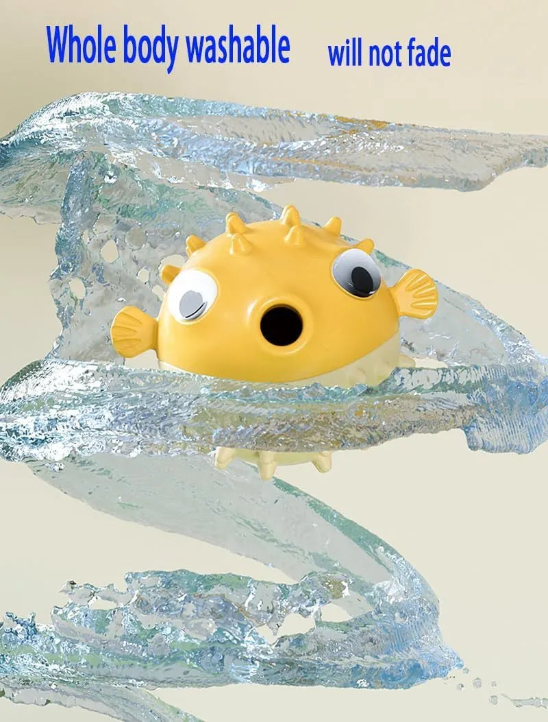 Fish-shaped interactive dog chew toy with treat dispenser in green, red or yellow colours