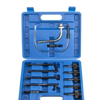 Thirteen-piece automatic transmission oil refuelling machine and pumping tool connector kit with transmission injector tool