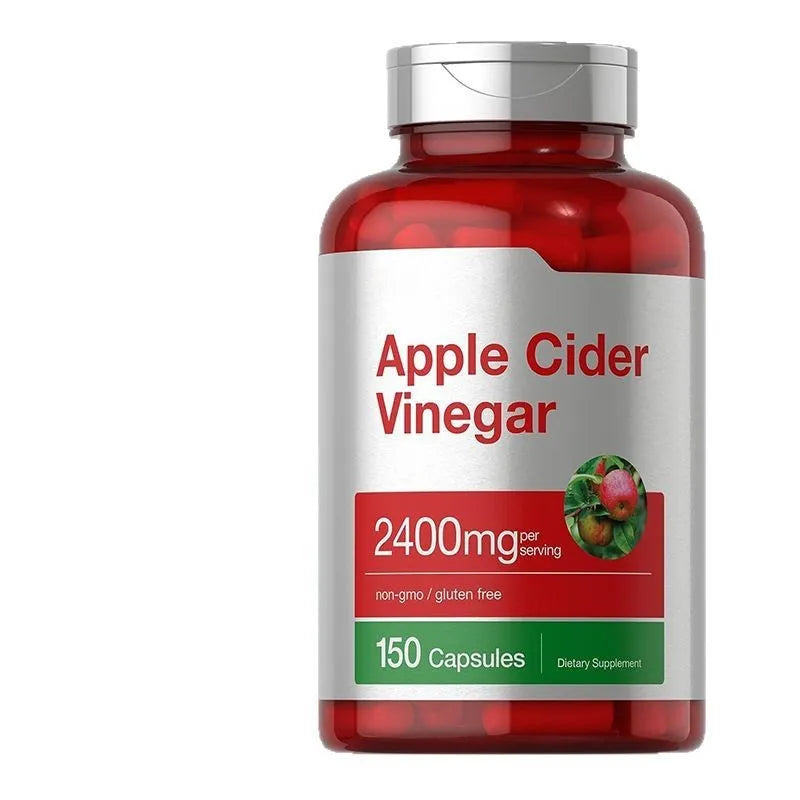 Bottle of apple vinegar capsules containing 150 tablets for digestive and general wellness support