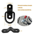 Black carbon steel truck floor hook with a galvanised silver pull ring