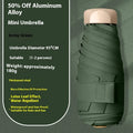Closed five-fold manual umbrella showing one of eight colour options: beige, black, blue, dark green, navy blue, pink, yellow, or purple.