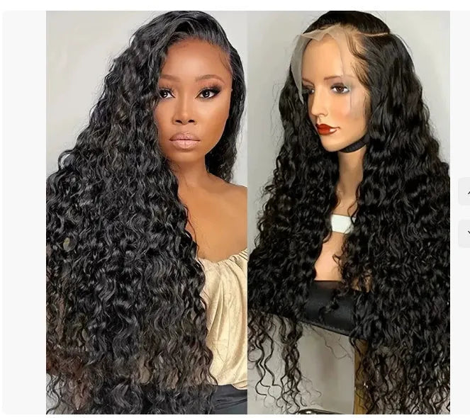 Curly human hair lace front wig showing natural hairline and defined curls