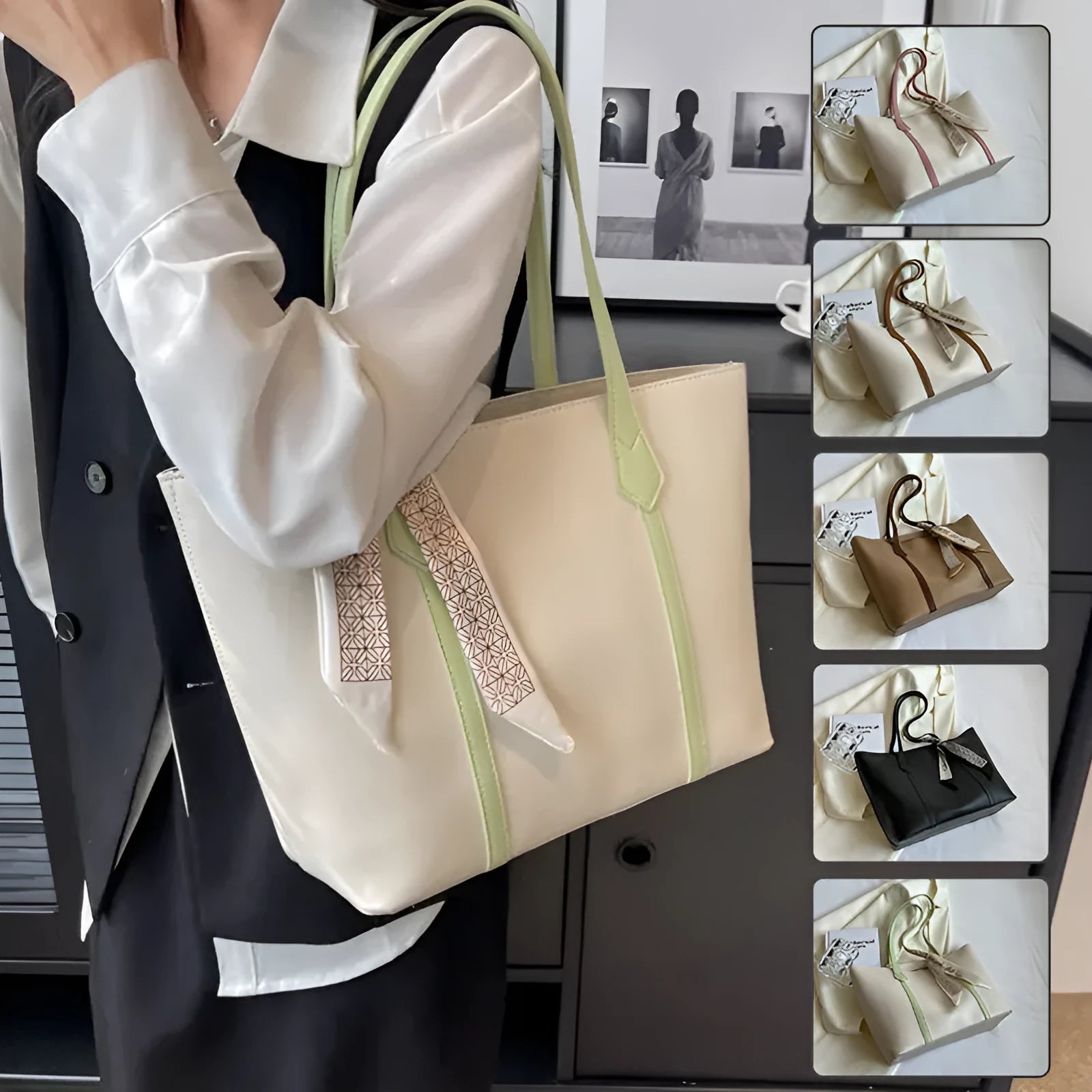 Large casual bucket tote bag with crossbody strap in multiple colour options