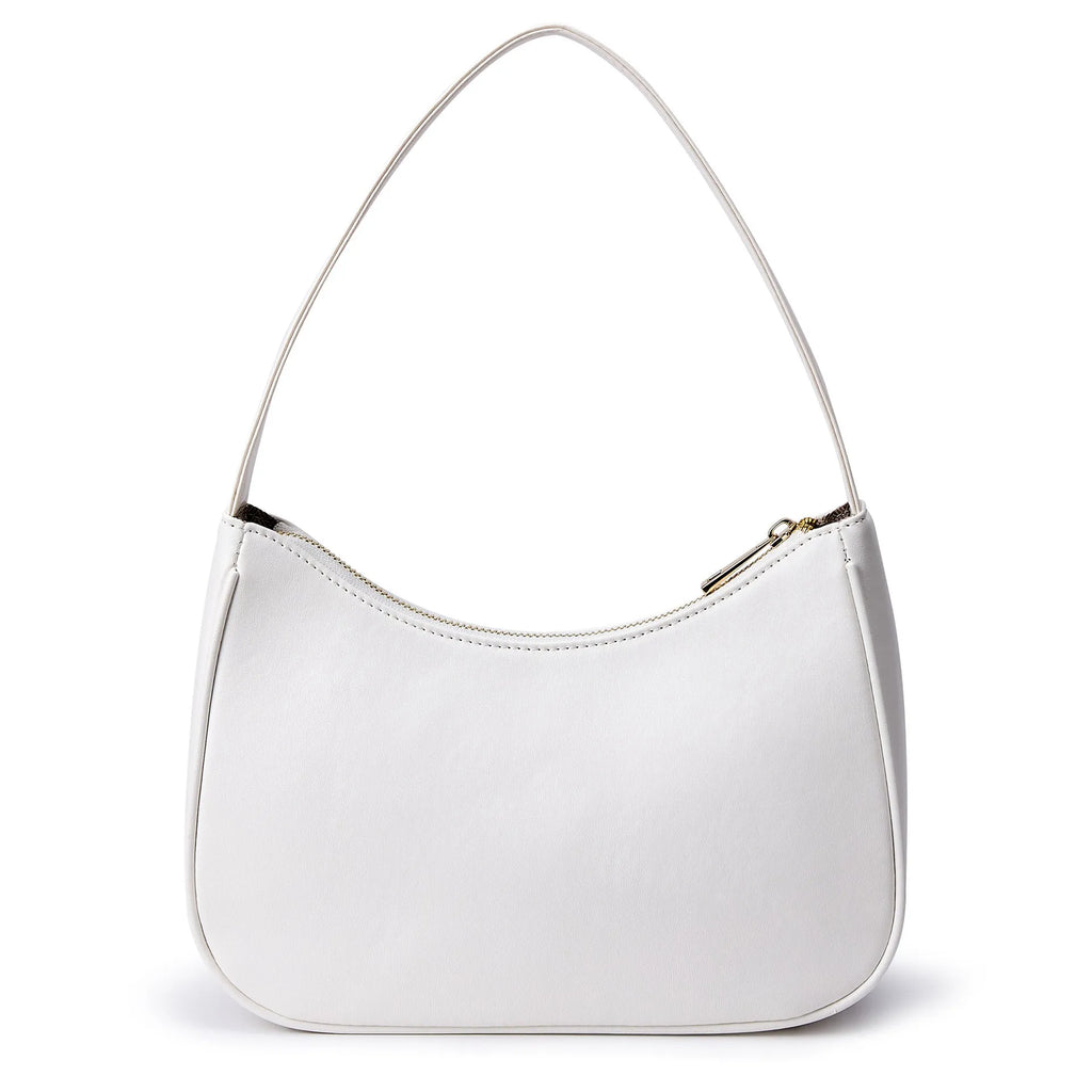 Waterproof retro PU shoulder bag in apricot colour with adjustable strap