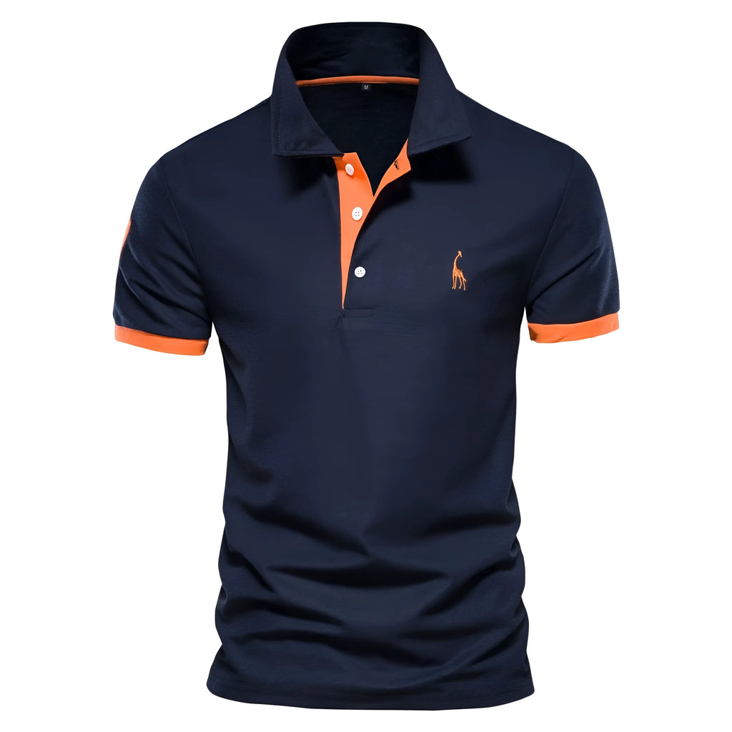Men's deer embroidered slim fit t-shirt in cotton blend fabric available in multiple colours