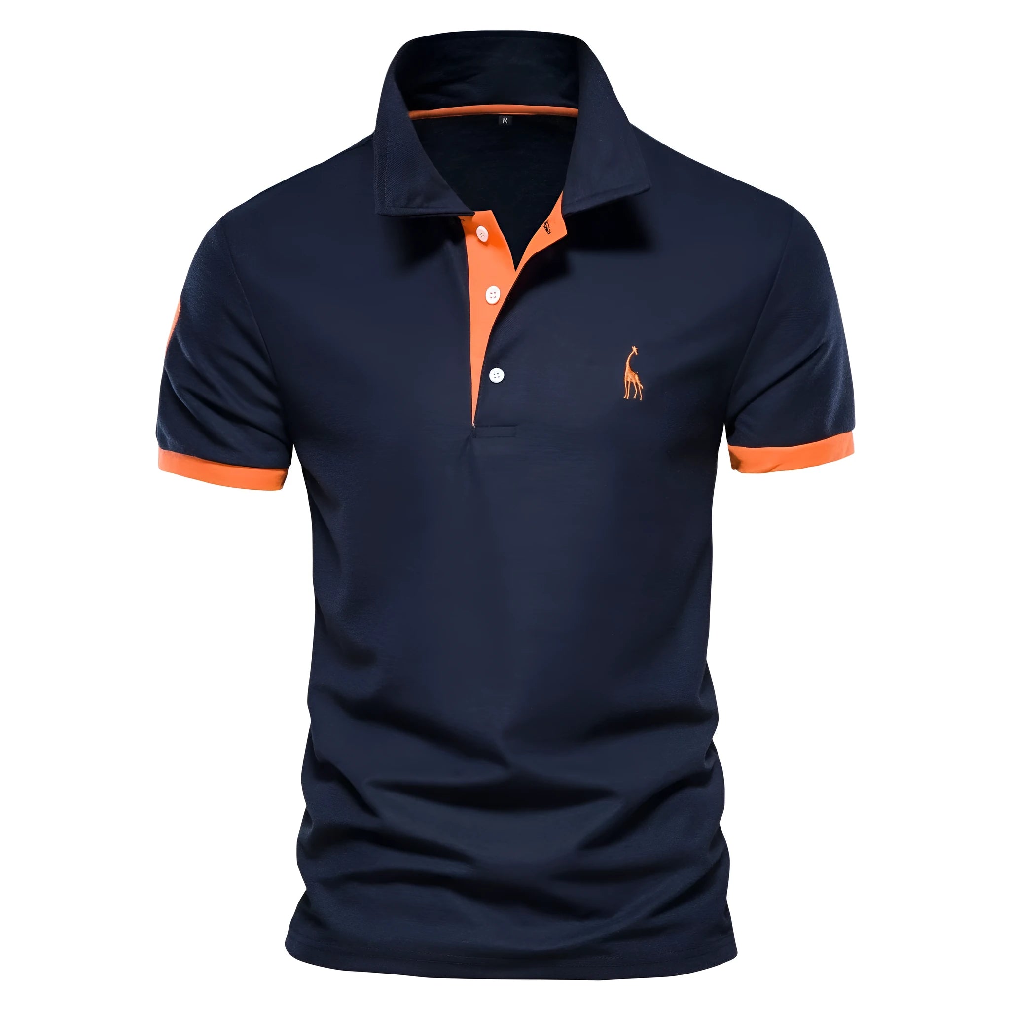 Men's deer embroidered slim fit t-shirt in cotton blend fabric available in multiple colours