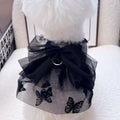 Black gauze princess tulle skirt for small dog or cat on mannequin