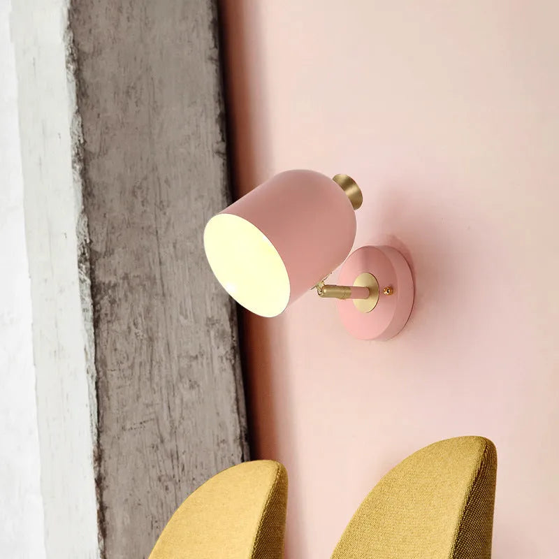 Aluminium bedside wall lamp with LED mirror front in 250mm size