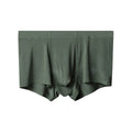 Seamless modal men's underwear brief in green colour showing mid-waist fit