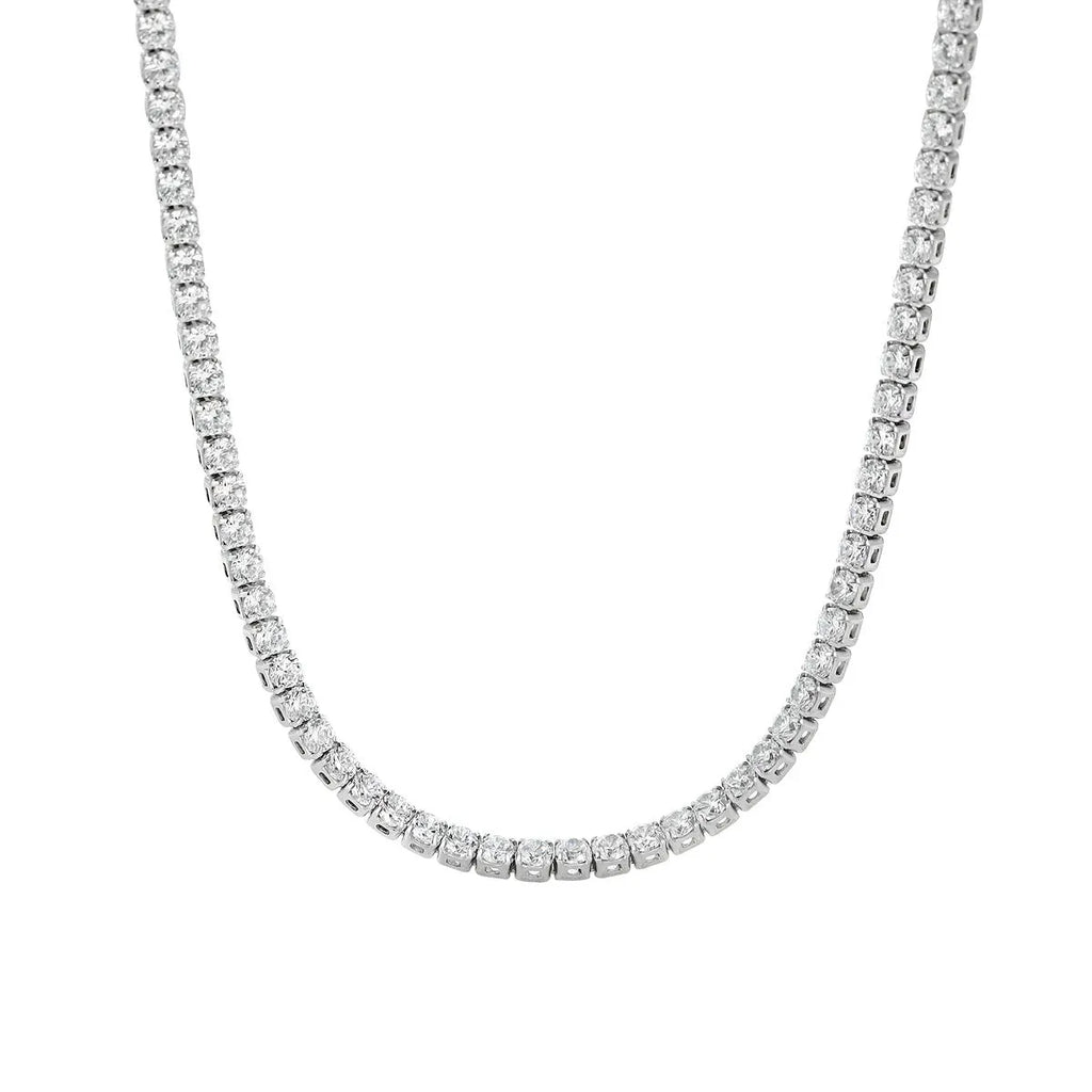 Women's sterling silver necklace with round pendant in bright silver colour