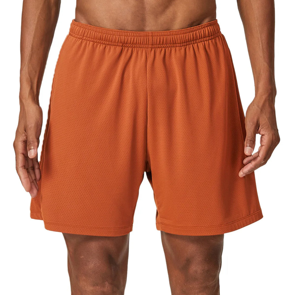 Men's double-layer workout shorts in sky green colour with moisture-wicking fabric for running and gym training