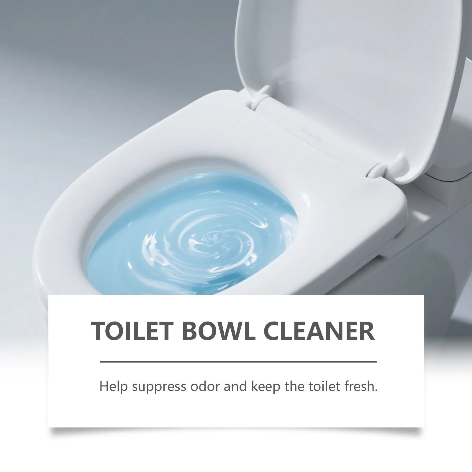 Toilet cleaning powder in four 30g sachets with sodium bicarbonate and citric acid formulation