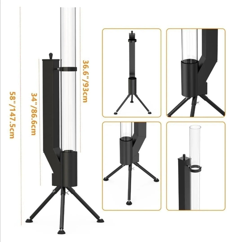 Iron wood burning rocket furnace courtyard heating stove with decorative fire pit design