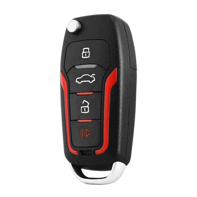 Red and black one-way car alarm system with two remote controls for 3000 metre vehicle security
