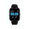 Black intelligent positioning phone watch for the elderly with a square screen and silicone strap.