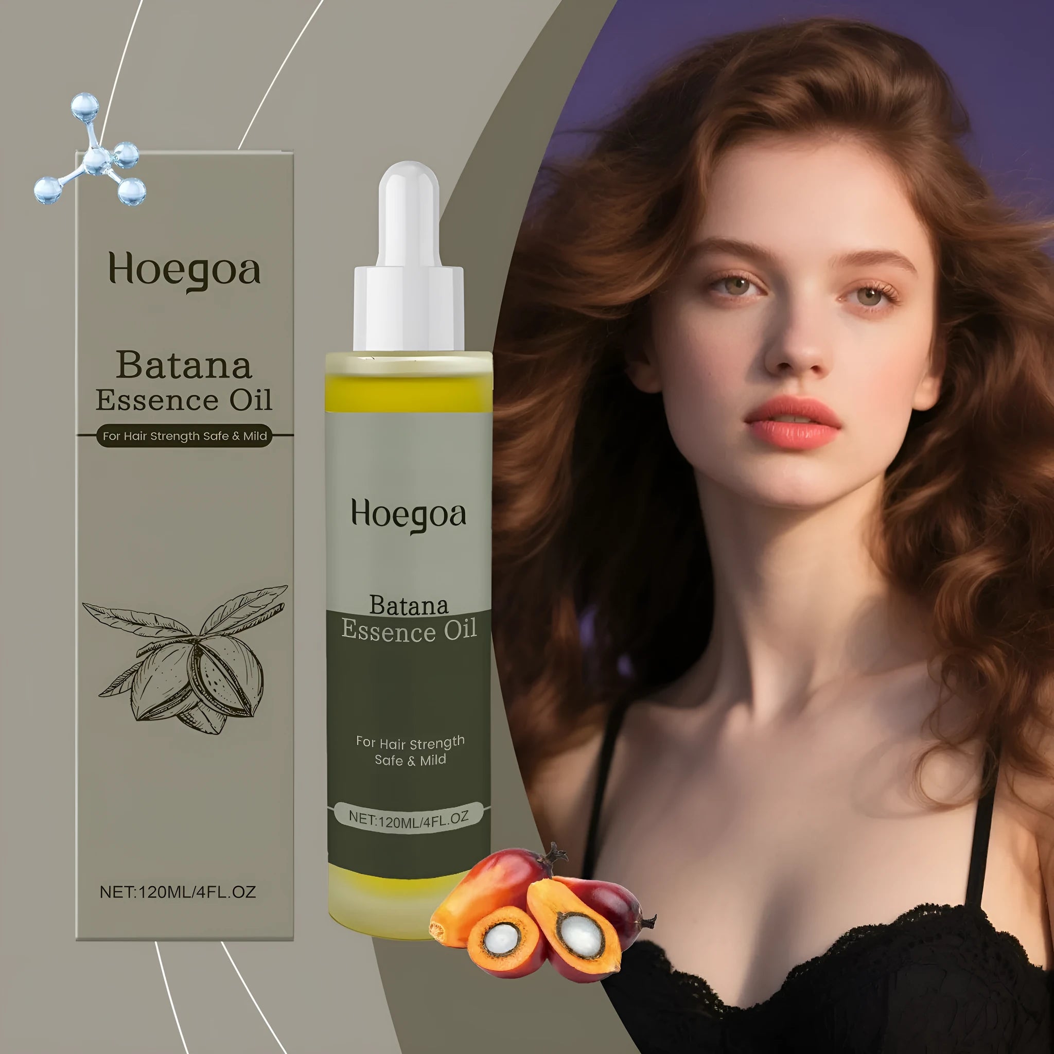 Platthana Secret Hair Essential Oil bottle, 120ml capacity, for scalp massage.