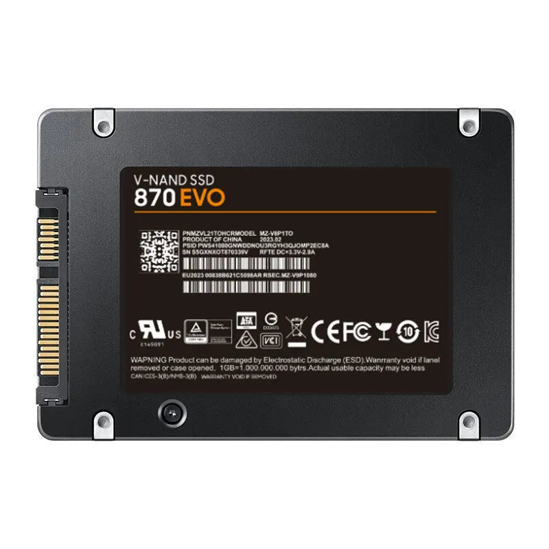 Samsung 870 EVO 2.5-inch SATA III solid state drive for internal PC or laptop installation.