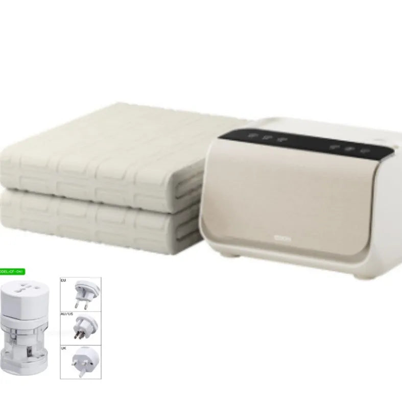 White electric water blanket heating pad with smart host controller unit