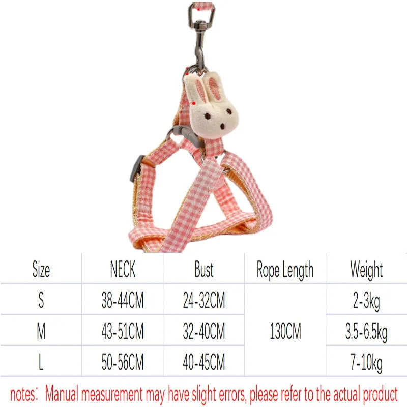 Nylon small dog harness and leash set with quick release buckle in blue khaki orange pink red sizes S and M