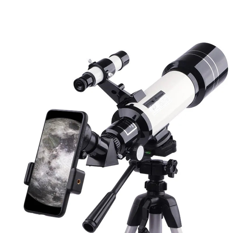 Dark blue monocular astronomical telescope with tripod for children's stargazing