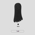 Men's five-finger invisible socks in neutral colours showing antibacterial and non-slip features