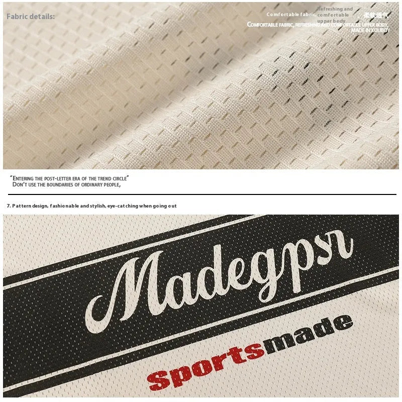 Apricot colour sports V-neck jersey tops with letter patterns, loose fit and drop shoulder sleeves