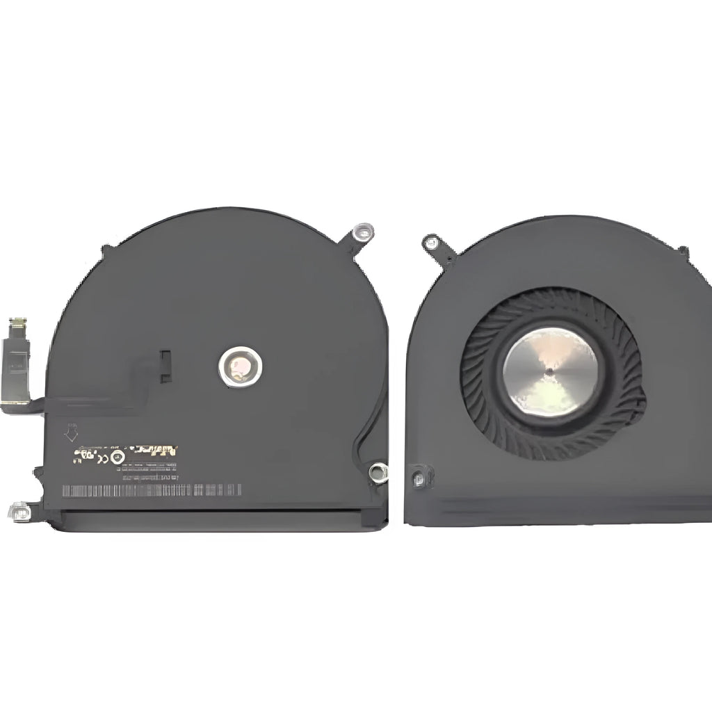 A1398 MacBook Pro laptop cooling fan replacement part on a cardboard box.