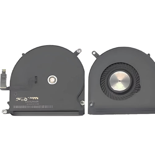 A1398 MacBook Pro laptop cooling fan replacement part on a cardboard box.