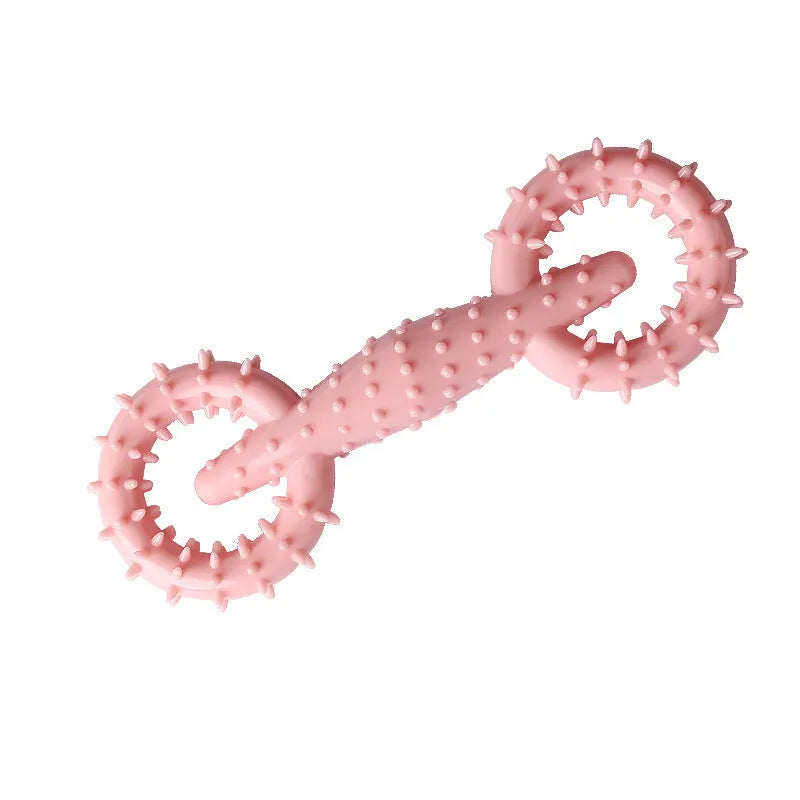 Blue TPR dog chew toy ring for teething puppies, 16cm diameter chew board