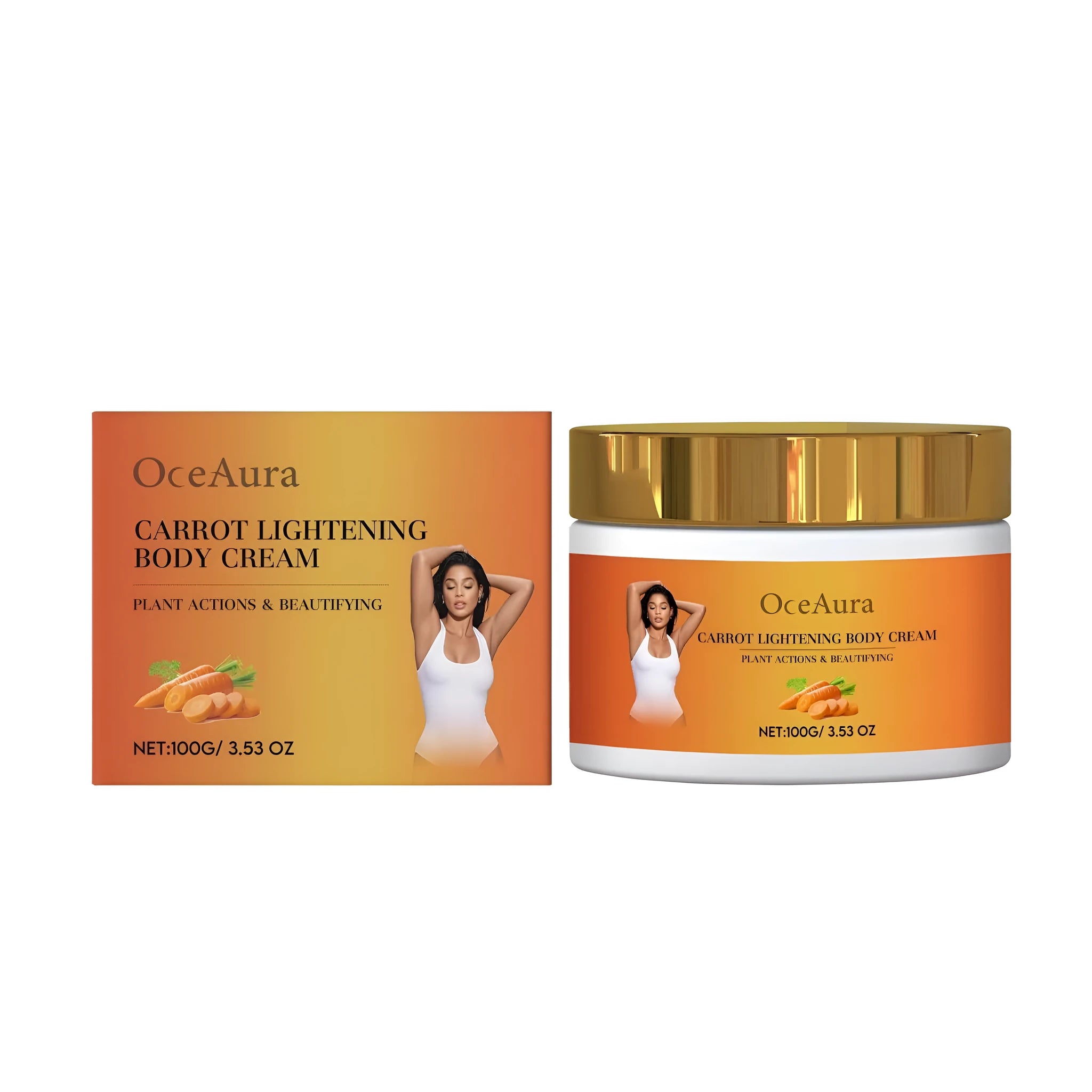 100g tube of carrot lightening body cream with vitamin C and carrot seed oil