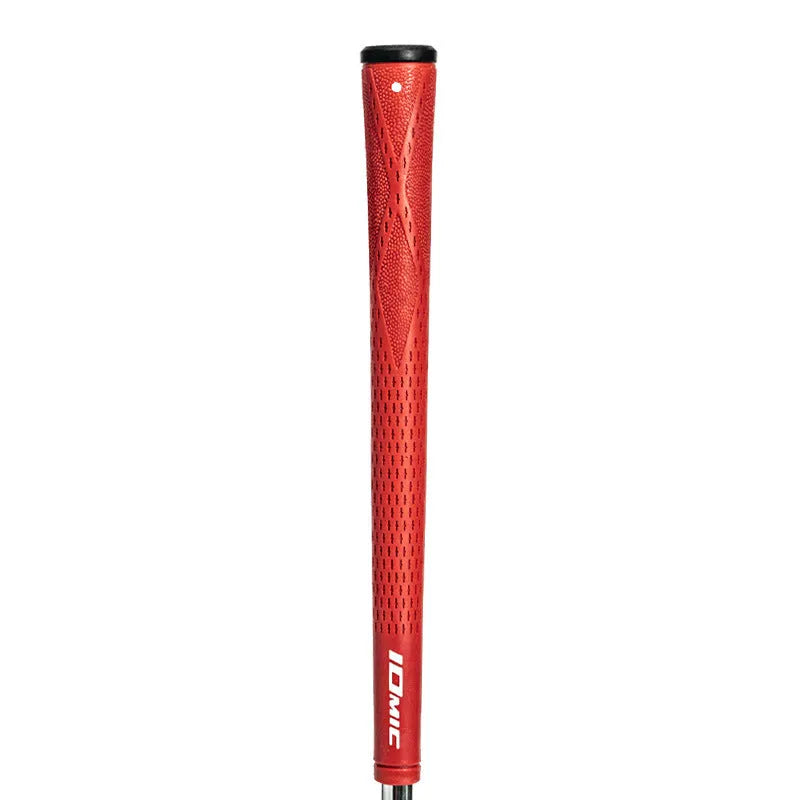 TPE golf club grip showing colour options including pink, red, blue, white, and black variations