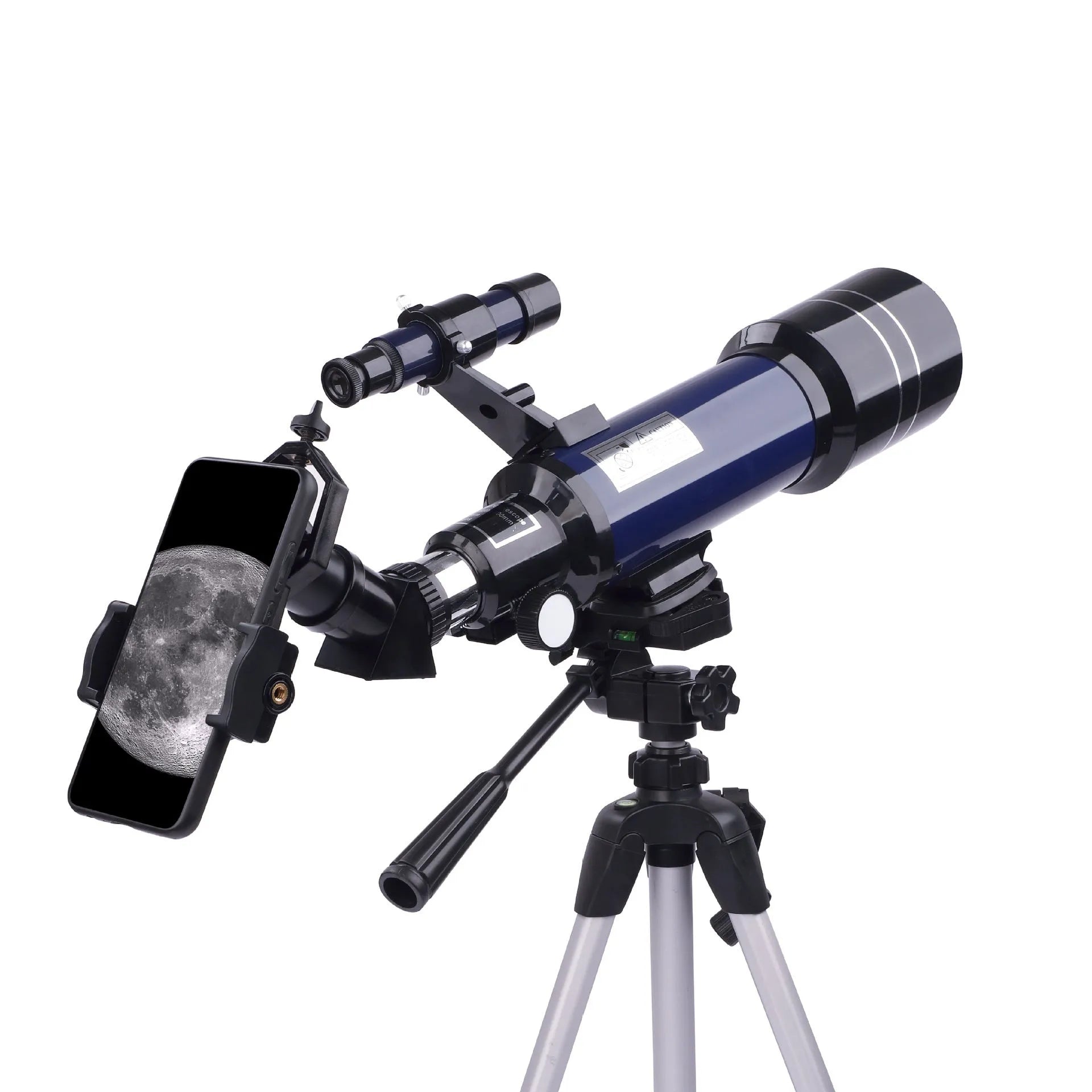 Dark blue monocular astronomical telescope with tripod for children's stargazing