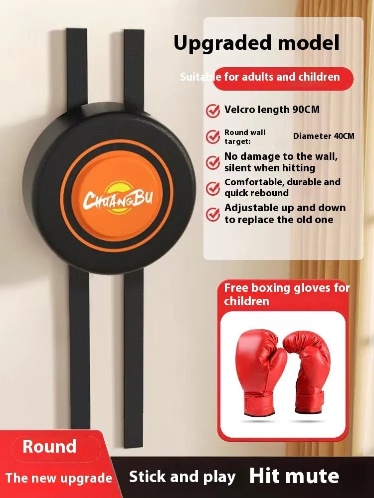 Hanging boxing wall target with PU leather surface mounted on bracket