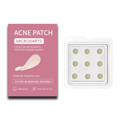 9-piece box of mild desalting acne patches for pimple and closed acne treatment