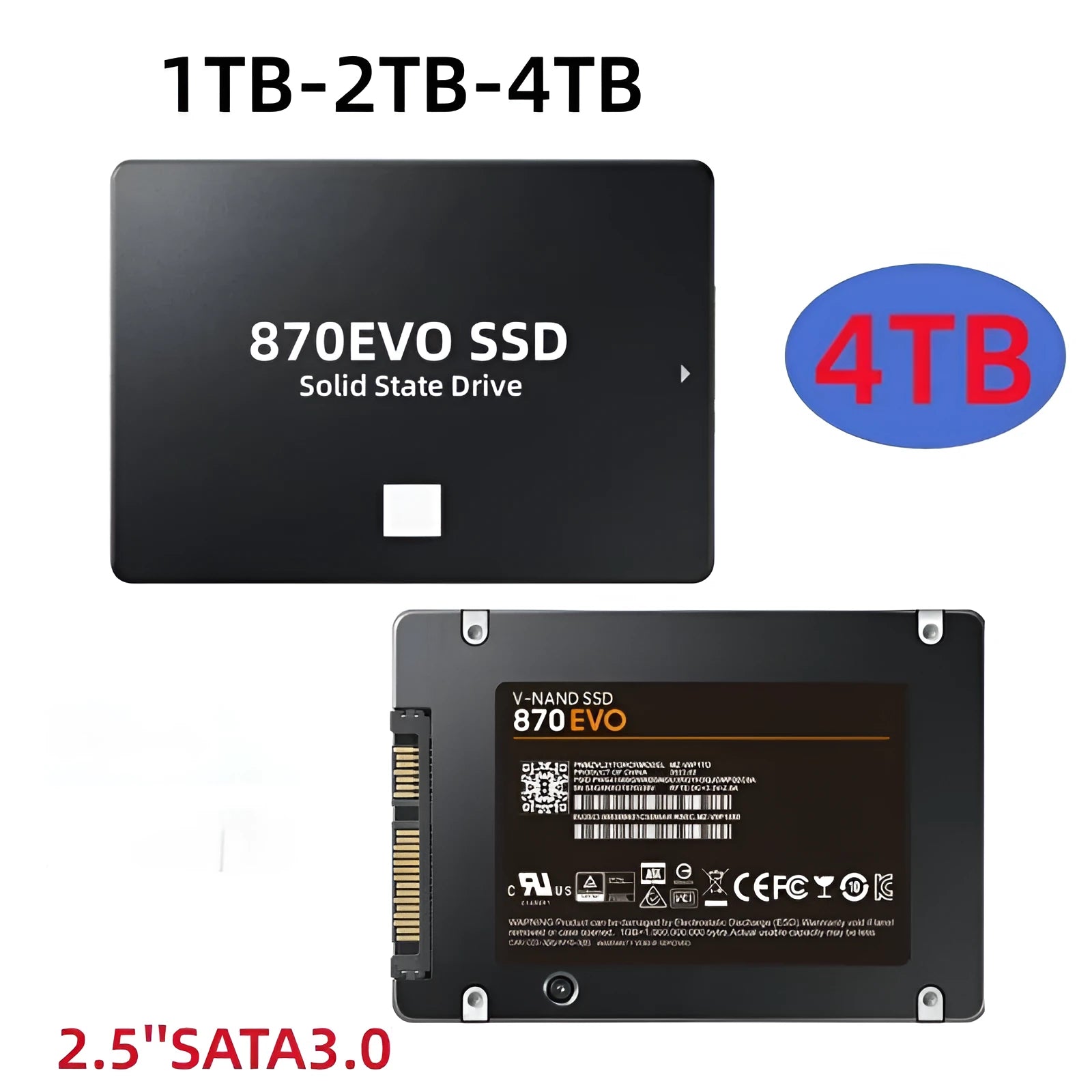 Samsung 870 EVO 2.5-inch SATA III solid state drive for internal PC or laptop installation.