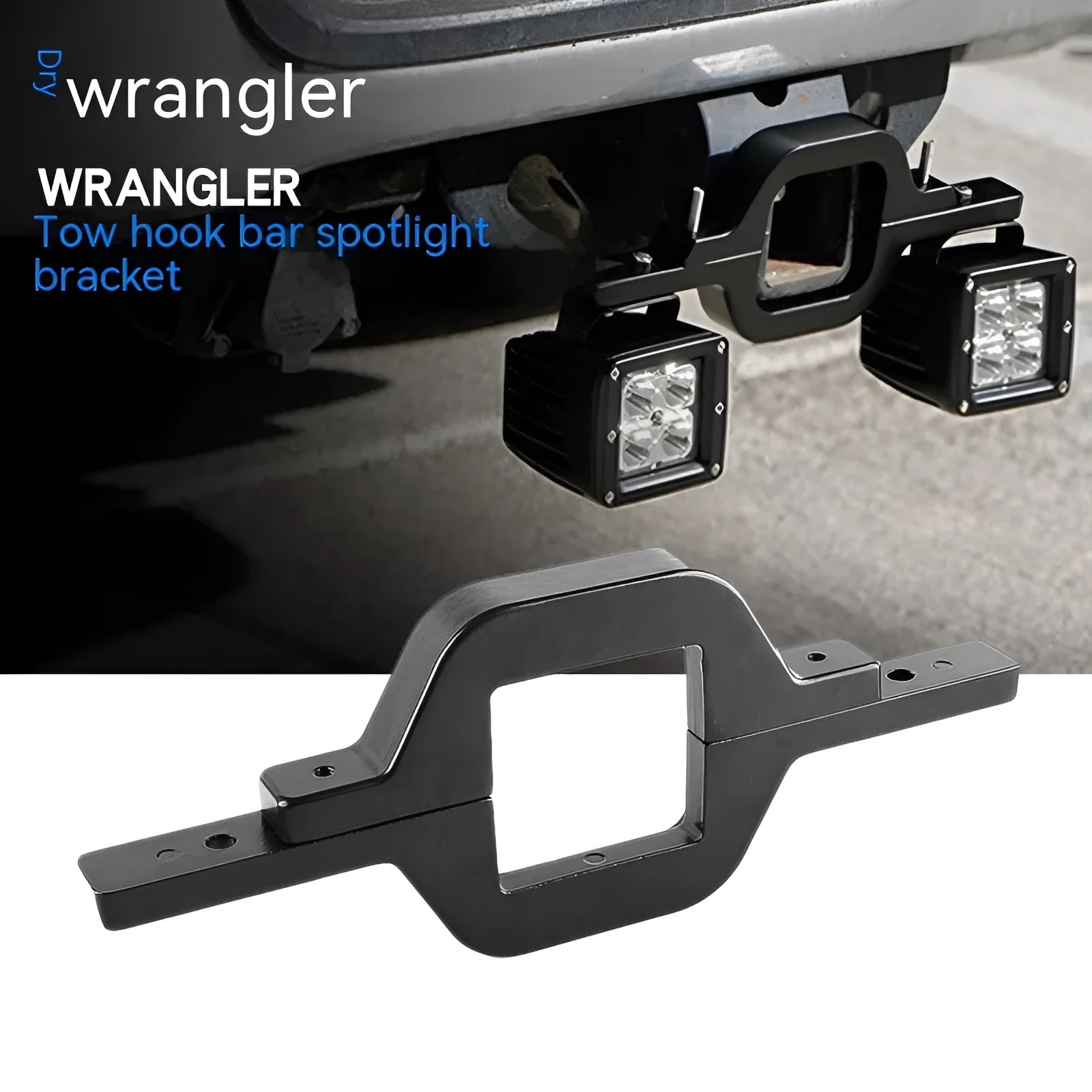 Black aluminium alloy LED reversing light bracket for Jeep Wrangler vehicles