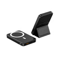 Magnetic wireless charging power bank with folding stand in various colours