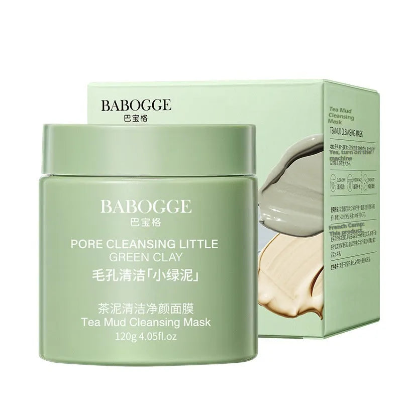 120g clay facial cleansing mask in container with daub-type application for non-pulling use