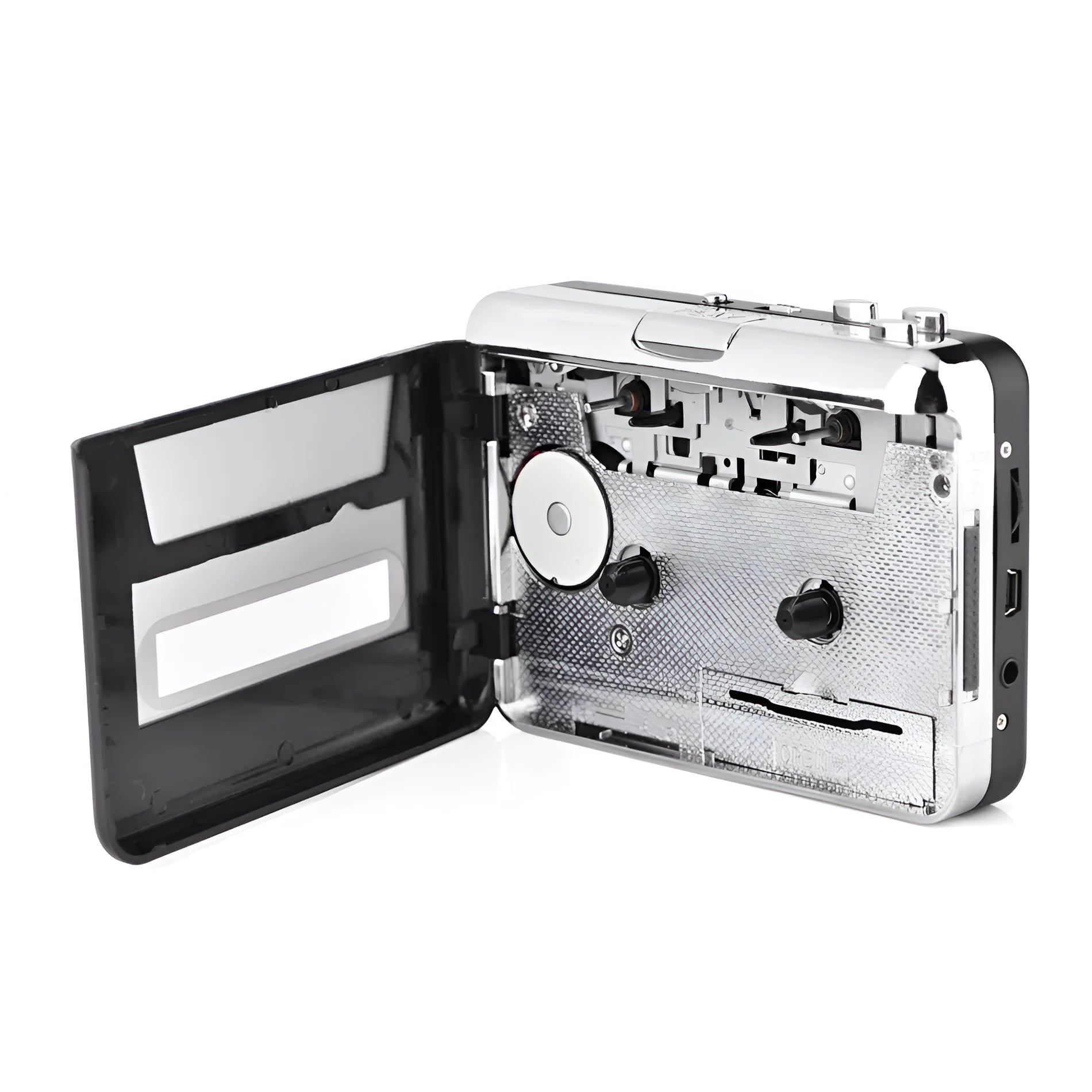 Silver USB cassette converter for transferring tapes to MP3 digital audio files