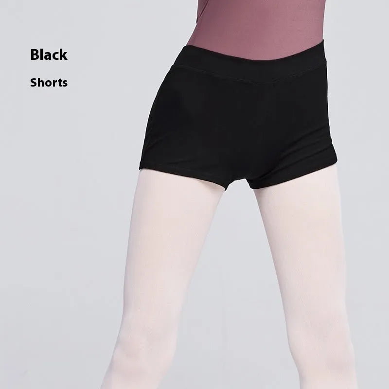 Women's black cotton ballet practice pants for dance exercise and fitness activities