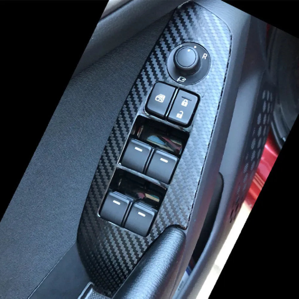 Four TPU protective films for car door control panel glass switches on 2014-2019 vehicles