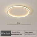 Minimalist flat disc LED ceiling light in black, white or gold finish.