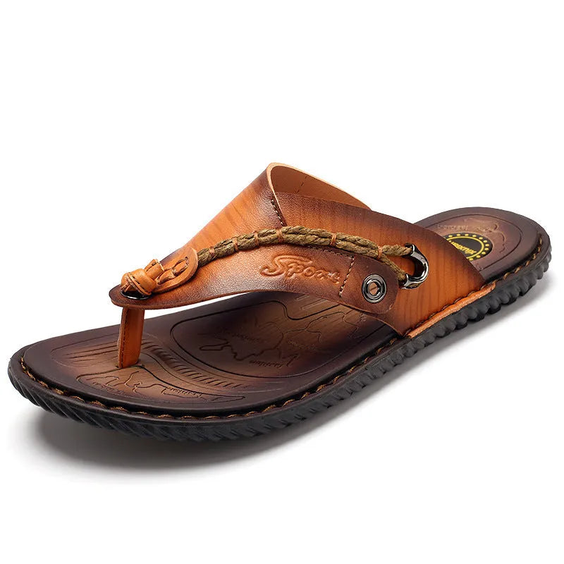 Men's plus size herringbone outdoor slippers in dark blue with rubber sole