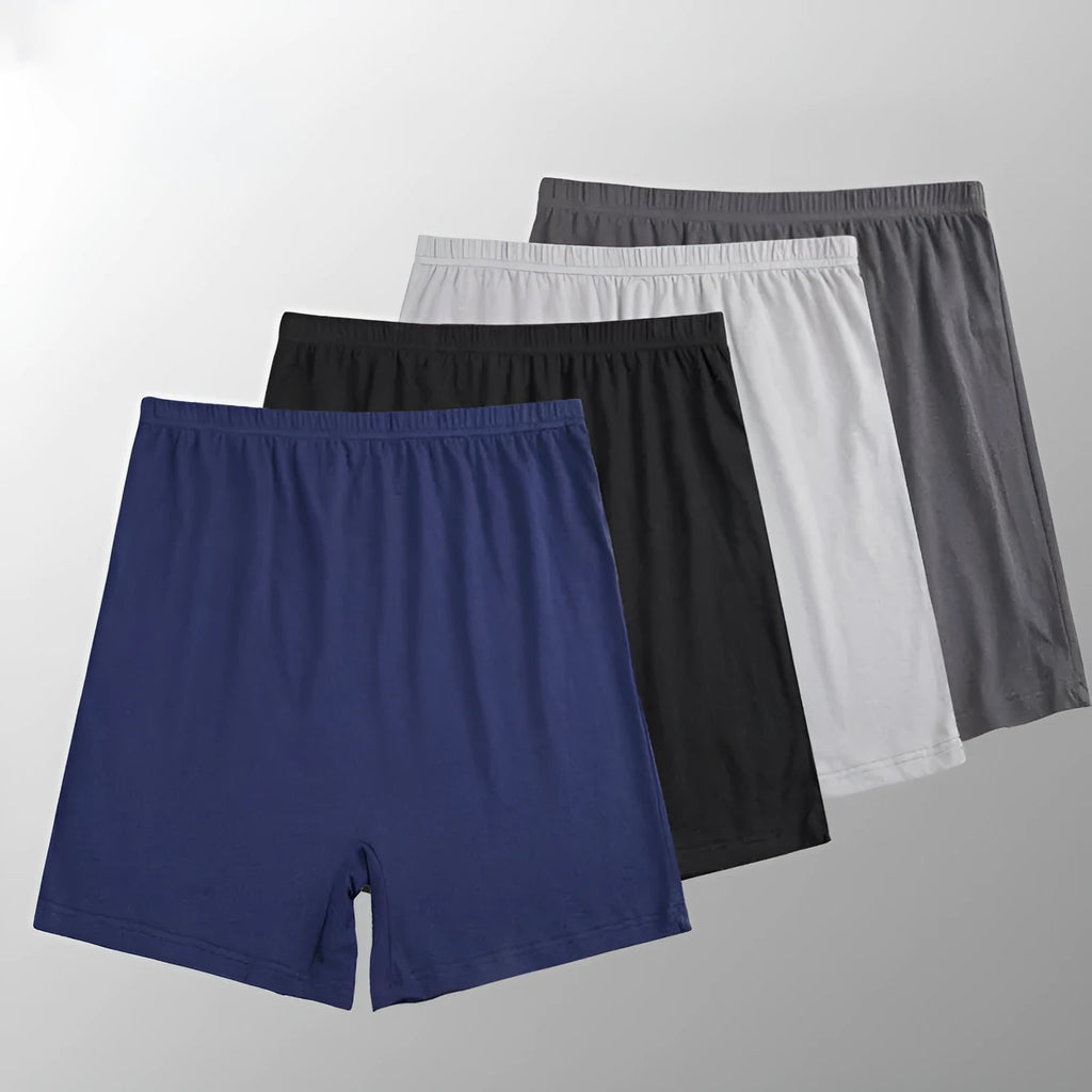 Men's solid colour high-waist boxer shorts in modal fabric on a white background