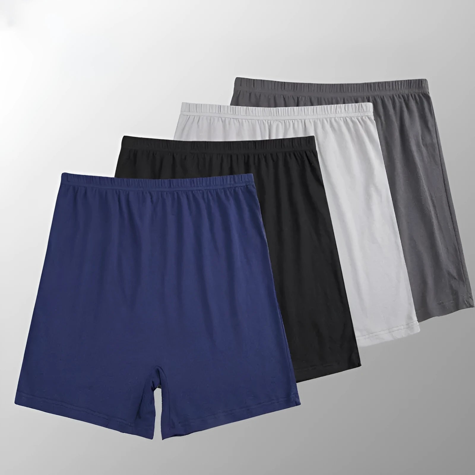 Men's solid colour high-waist boxer shorts in modal fabric on a white background