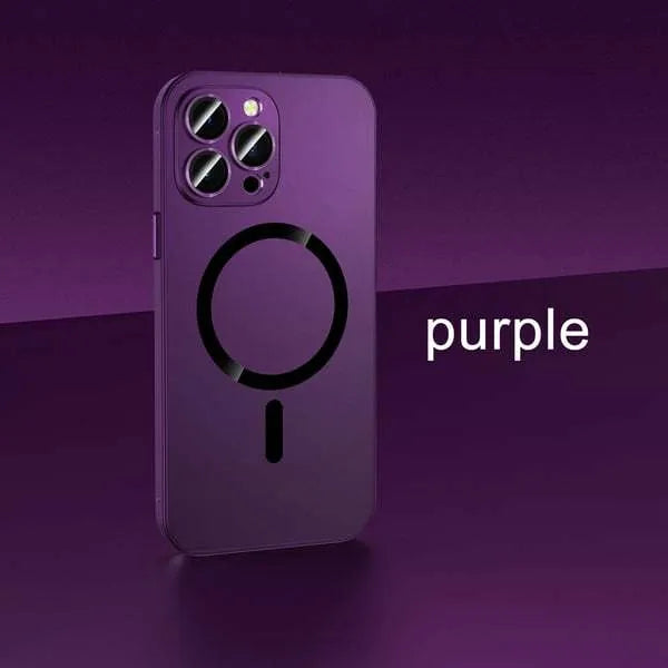 Aluminium alloy frame protective phone case for iPhone in dark purple, blue, silver, black, and gold colours.