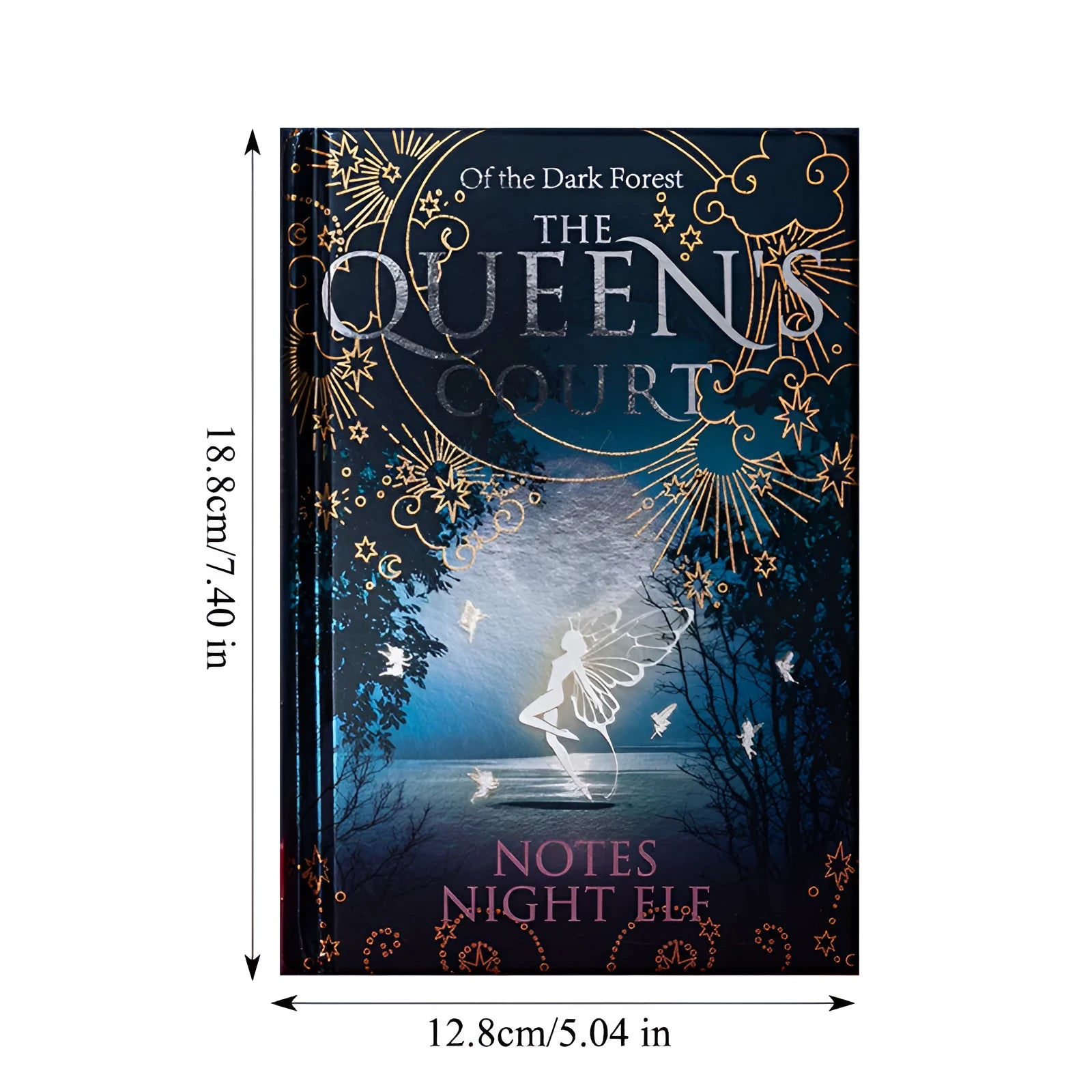 A5 hardcover luminous notebook with night elves design showing blue and purple colour options