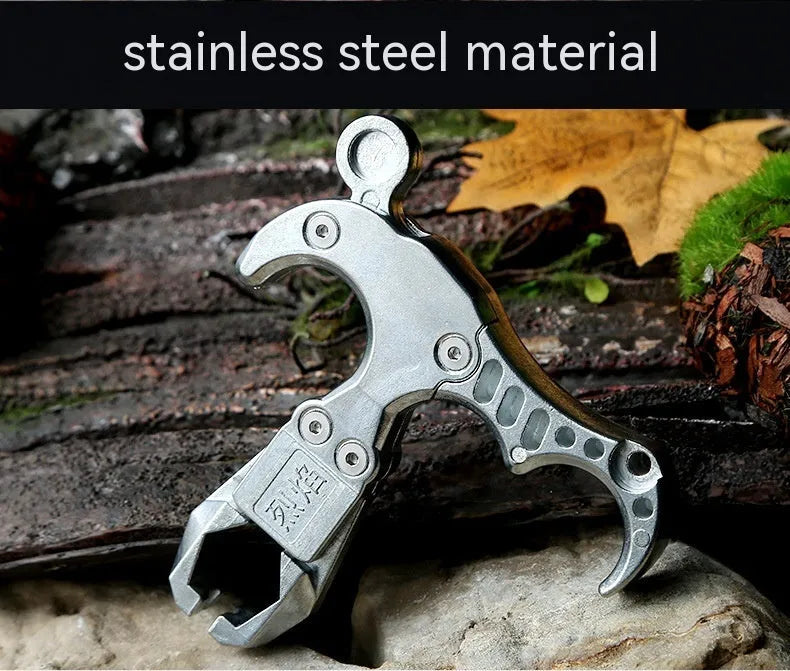 Close-up of a zinc alloy archery release aid with a two-axis harpoon clip mechanism.
