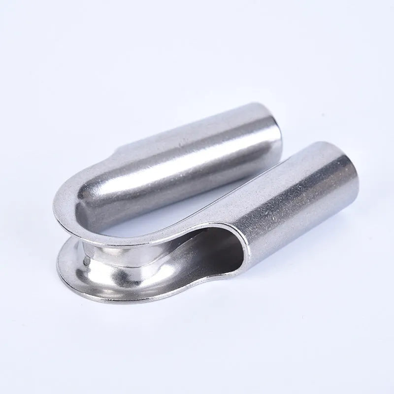 Stainless steel tubular sleeve ring for pipe fittings in multiple tube sizes.